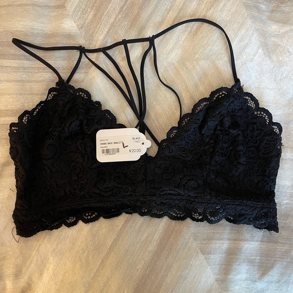 Black Lace Strappy Bralette